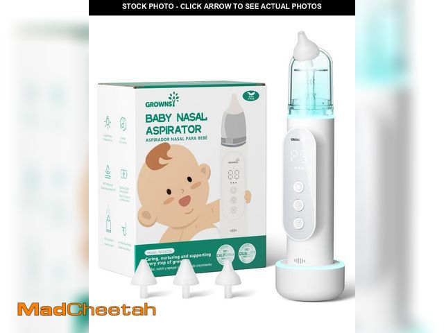 Lot 74-12436751 - GROWNSY Nasal Aspirator for Baby, Upgraded 5 Suction Levels Baby Nose Sucker, IPX7 Waterproof Electr...
