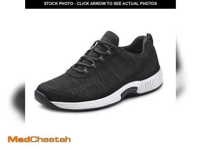 Lot 74-13718346 - Orthofeet Men's Orthopedic Lava Stretch Breathable Walking Sneaker, Black, Size 7.5 Wide - USED