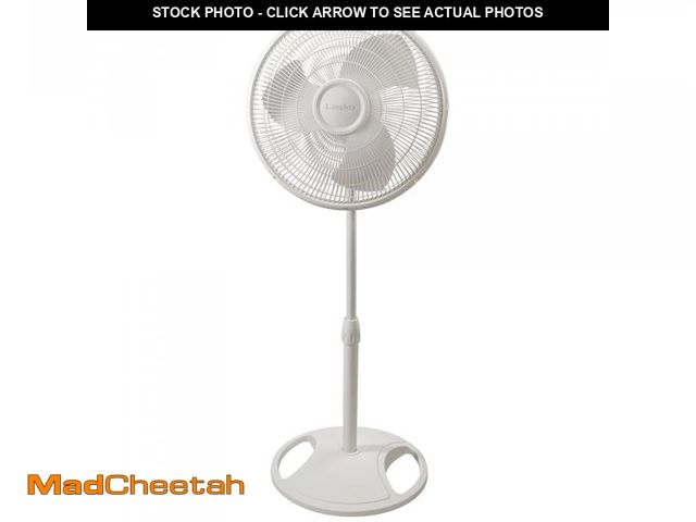 Lot 74-12422815 - Lasko 16" Oscillating 3-Speed Pedestal Fan, White, S16200 - UNUSED