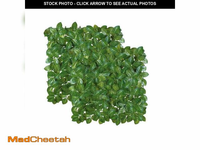 Lot 74-14602189 - *DIRTY* 2 in. Green Artificial Chestnut 20 in. x 20 in. Privacy Foliage Panel (2-Peices) *DIRTY*  - ...