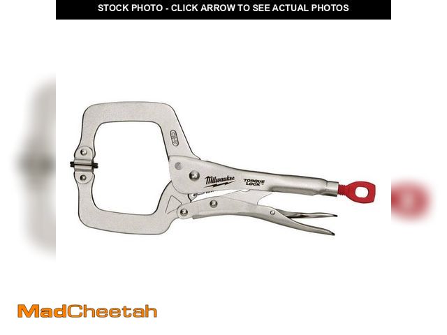 Lot 74-13692101 - Milwaukee 11 in. Torque Lock Locking C-Clamp with Swivel Jaws - UNUSED