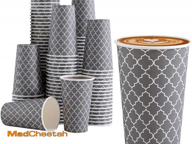 Lot 74-12438397 - Lamosi Coffee Cups 16 oz 180 Pack, Disposable Coffee Cups, Disposable Cup,16 oz Hot Cup, Paper Insul...