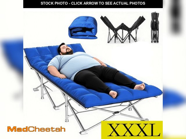 Lot 74-12832194 - Dolemoduo Oversized Camping Cot,XXXL-83*32in Folding Camping Cot Bed for Adults Sleeping 1200D Doubl...