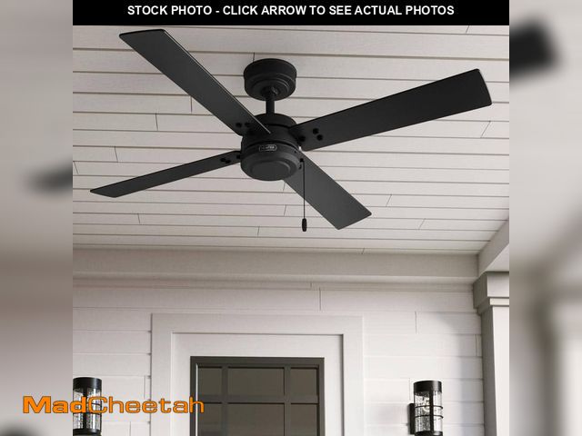Lot 74-14222965 - Hunter Midnight Prairie 52 in. Indoor/Outdoor Matte Black Standard Ceiling Fan - UNUSED