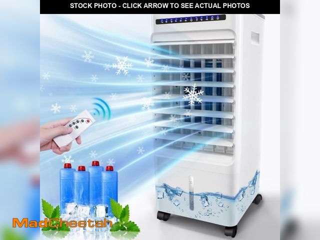 Lot 74-12283827 - Swamp Cooler, Evaporative Air Cooler with 5L Water Tank,120 degreeOscillation, 4 Ice Pack, 3 Speeds,...