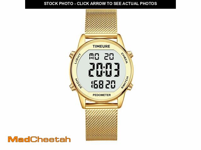 Lot 74-14214312 - TIMEURE WomenÃ¢â¬â¢s Pedometer Watch, No App No Charging, Step Counter Watch with Stainless Steel ...