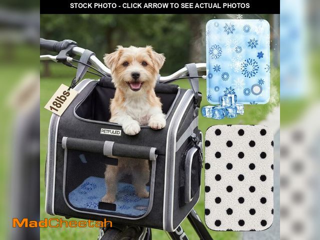 Lot 74-14379523 - DaisyInner Dog Basket for Bike, Expandable Pet Carrier with Cooling Mat for Bicycle Handlebar, 2 Mes...