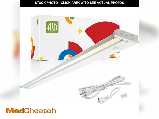 Lot 74-13696274 - ASD Swivel LED Under Cabinet Lighting, 48 Inch 24W, Hardwired or Plug-in, 2700K/3000K/4000K, Hi/Low ...