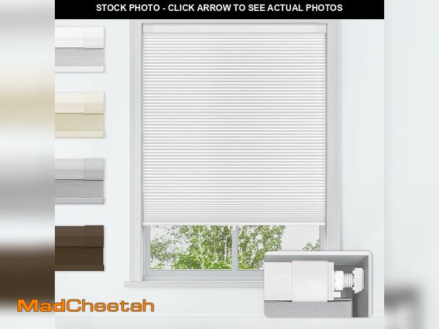 Lot 74-14613561 - LazBlinds No Drill Cordless Cellular Shades, 48" W x 48" H, White - UNUSED