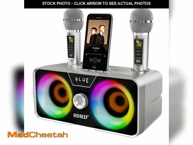 Lot 74-12702385 - Karaoke Machine for Adults and Kids with 2 UHF Wireless Microphones,Portable Bluetooth Speaker PA Sp...