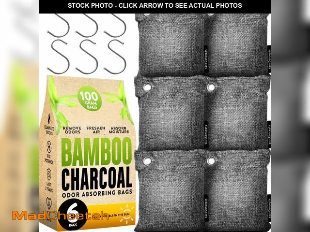 Lot 74-12710488 - Charcoal Odor Absorber for Strong Odor (6 Pack, 100g each), Bamboo Charcoal Air Purifying Bag, Basem...