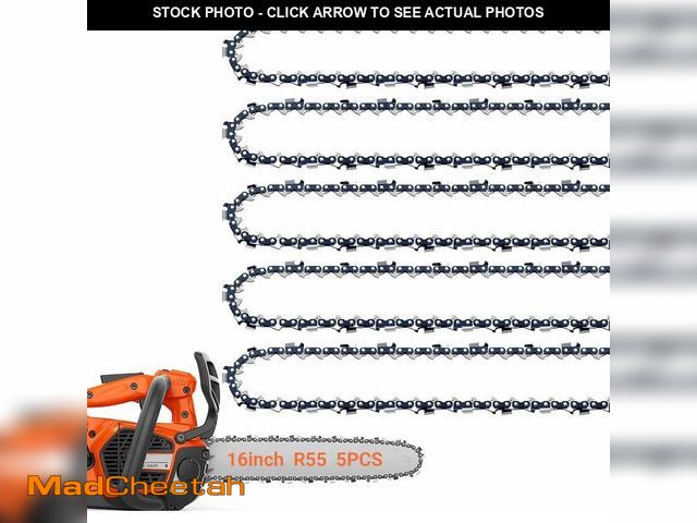 Lot 74-14205550 - 5 Pack 16 Inch Chainsaw Chain 55 Drive Links .043" Gauge, 3/8" Pitch Fits 61PMMC3-55 Stihl MS170, MS...