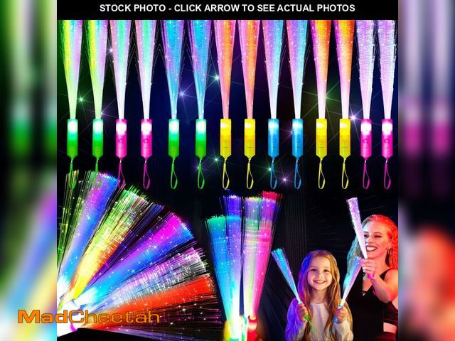 Lot 74-12431901 - 32 Pcs Colorful Glow Fiber Wands,Toys Glow Sticks Bulk Party Pack for Kids Adults,Glow in the Dark P...