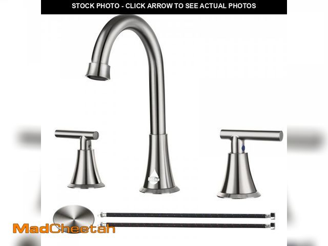 Lot 74-11547006 - Bathroom Sink Faucet, Faucet for Bathroom Sink, Widespread 3 Hole Stainless Steel Lead-Free, 2 Handl...