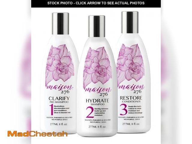 Lot 74-12117783 - Maison 276 Pre-Shampoo, Shampoo and Conditioner for Silver, Gray &amp; Blonde Hair, 3-Step System To...