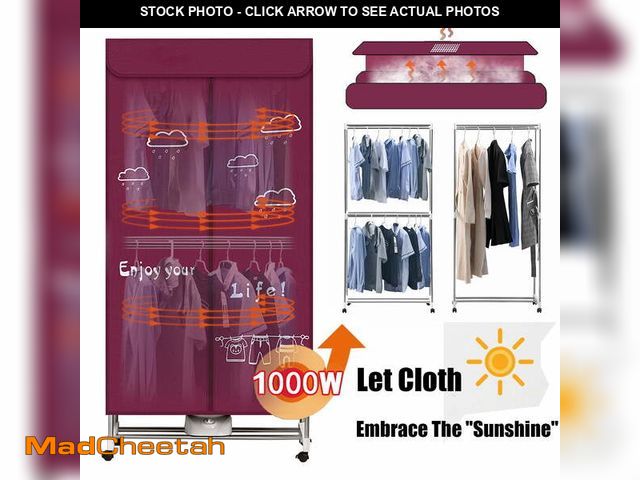 Lot 74-12779064 - Electric Clothes Dryer, 110V 1000W Portable Clothes Dryer with Timer,  Double Layer Stackable Drying...
