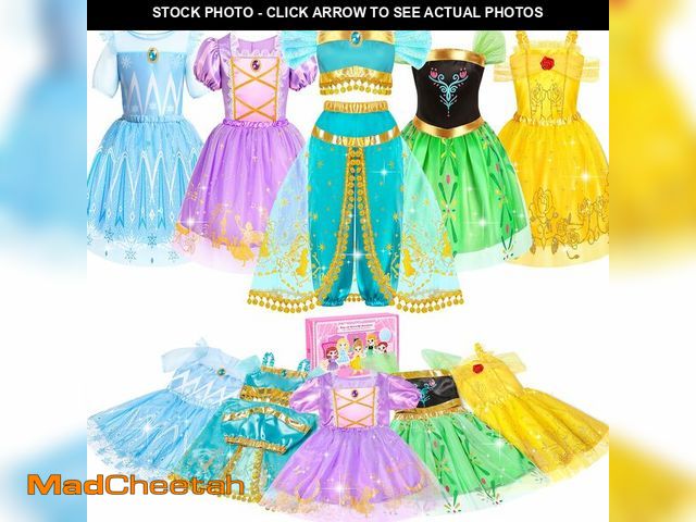 Lot 74-14060792 - Jeowoqao Princess Costumes for Girls, Princess Dress up Clothes for Girl 4-6 Princess Dresses,Little...