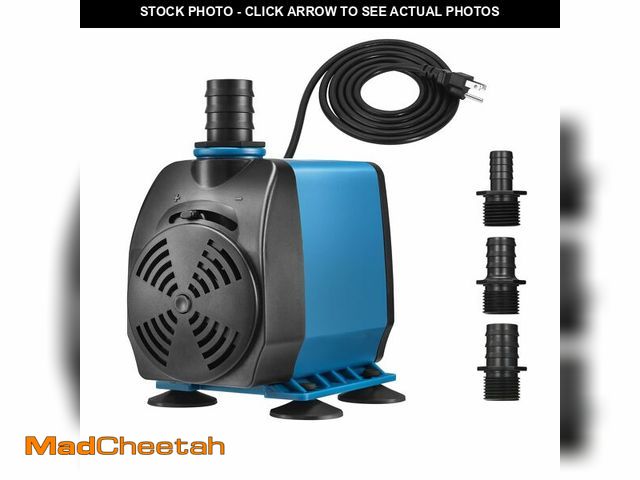 Lot 74-14153864 - TONGCHANT Submersible Pump, 800GPH &amp; 10ft Lift | 60W Adjustable Flow Fountain Pump for Small Pon...