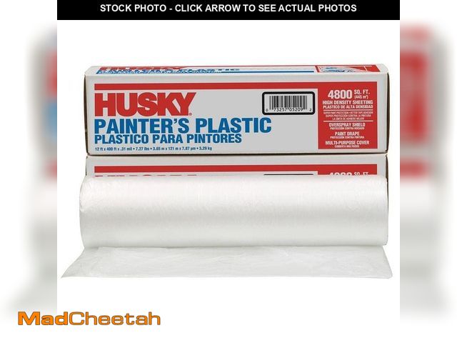 Lot 74-12745437 - 12 ft. x 400 ft. Clear 0.31 mil Painter's Plastic - UNUSED