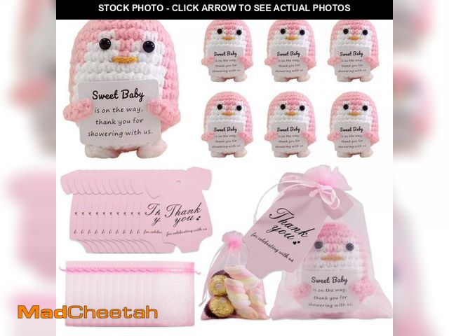 Lot 74-12354571 - OurMiao Baby Shower Party Favors for Guests Ã¢â¬â 12 Sets of Handmade Pink Crochet Penguin Gender...