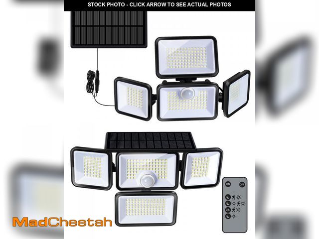 Lot 74-12439755 - Motion Sensor Solar Flood Lights with Separate Solar Panel,2800 LM 247 LEDs Security Lights with Rem...