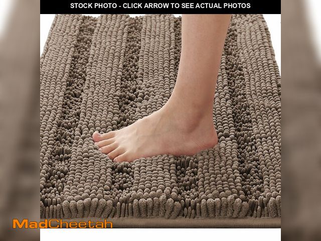 Lot 74-12712537 - H.VERSAILTEX Bath Rugs for Bathroom Non Slip Bath Mats Extra Thick Chenille Striped Rug 20" x 32" Ab...