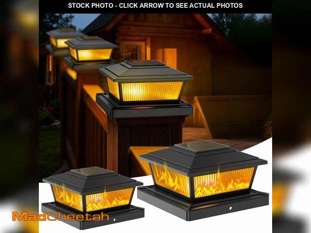 Lot 74-14268981 - KEILAIMO Solar Post Cap Lights Outdoor for 4x4 5x5 6x6 Wood/Vinyl Posts, 6 Pack Fence Post Solar Lig...