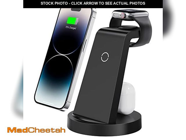 Lot 74-10955835 - 3 in 1 Charging Station for iPhone, Wireless Charger for iPhone 16 15 14 13 12 11 X Pro Max &amp; Ap...