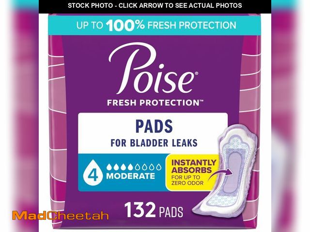 Lot 74-13953413 - Poise Incontinence &amp; Postpartum Pads for Bladder Leaks, 4 Drop Moderate Absorbency, Regular Leng...