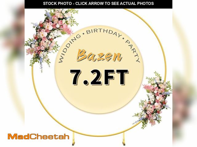 Lot 74-14205703 - 7.2FT Round Backdrop Stand Gold - Circle Balloon Arch Kit Frame Wedding Balloon Arch Kit with Stand ...