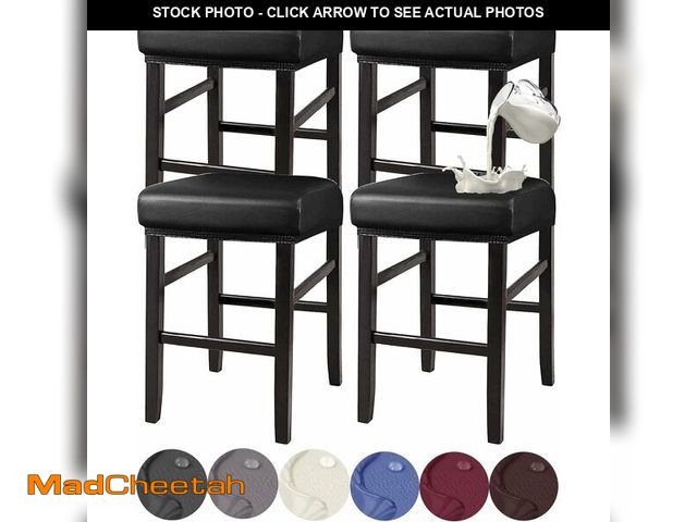Lot 74-12327235 - HFCNMY Stool Covers Rectangle, Stretch Waterproof PU Rectangle Bar Stool Covers Washable Saddle Seat...