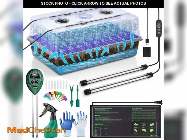 Lot 74-13715050 - Gaprass 60 Cell Self-Watering Seed Starter Tray with Grow Light and Heat Mat,Seed Starter Kit,Humidi...