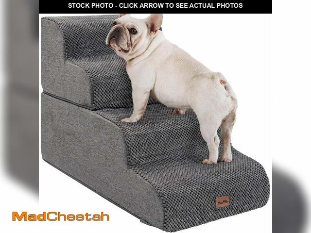 Lot 74-14369053 - Made4Pets Dog Stairs Ramp for Bed, 4-Step Dog Steps for High Bed Couch Sofa Climbing, Gray - UNUSED