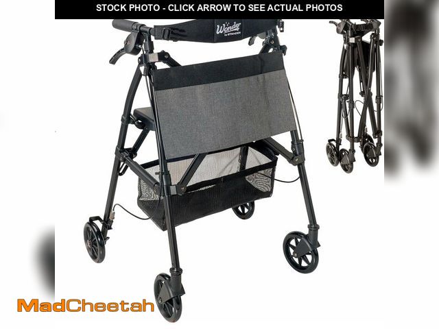 Lot 74-13844852 - Stander Wonder Rollator Plus, Lightweight Folding Mobility Rolling-Walker, EZ Fold-N-Go-Rollator for...