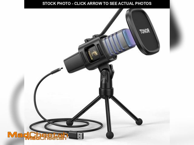 Lot 74-11985051 - TONOR RGB USB Microphone, Cardioid Condenser Computer PC Mic with Tripod Stand, Pop Filter, Shock Mo...