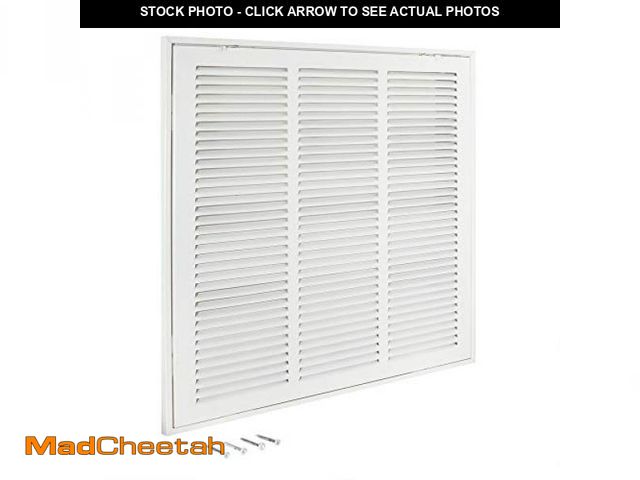 Lot 74-12448788 - EZ-FLO 18 x 18 Inch (Duct Opening) Return Air Vent Cover for Wall or Ceiling, Solid Steel Return Air...