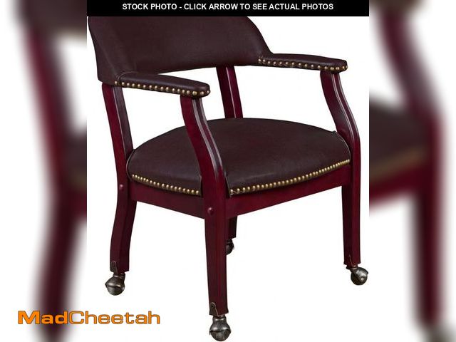 Lot 74-12285775 - Regency Ivy League Captain Chair with Casters, Burgundy - UNUSED