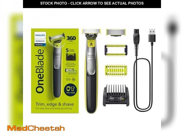 Lot 74-12330497 - Philips Norelco OneBlade 360 Hybrid Face + Body, Electric Beard Trimmer, Shaver and Body Groomer, wi...