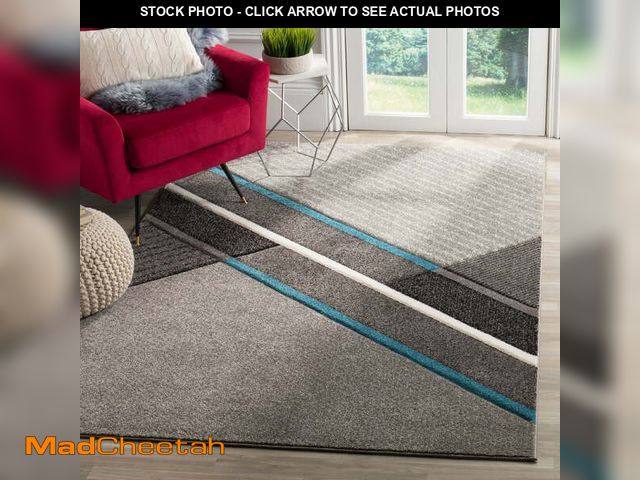 Lot 74-12862843 - SAFAVIEH Hollywood Gorden Abstract Area Rug, Grey/Teal, 5'3" x 7'6" - UNUSED