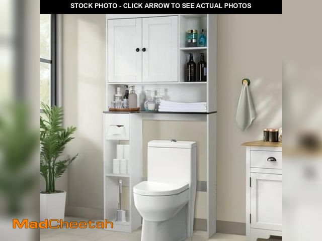 Lot 74-12421295 - Over the Toilet Storage Cabinet Farmhouse Storage Cabinet Over the Toilets Shelf with 2 Barn Door &a...