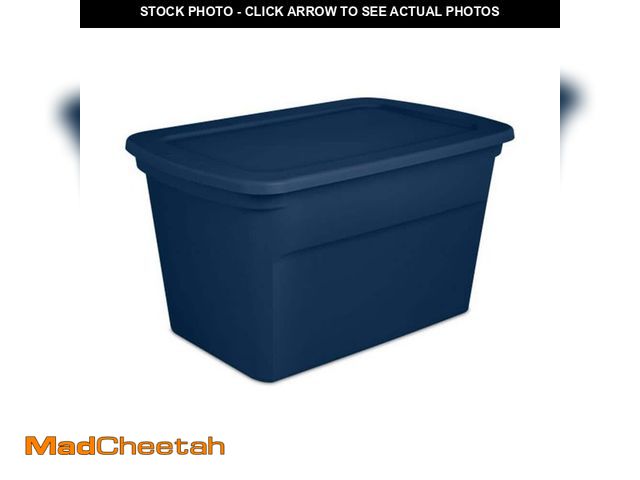 Lot 74-12772514 - Sterilite Classic Lidded Stackable 30 Gal Storage Tote Container, Blue (6-Pack) - UNUSED
