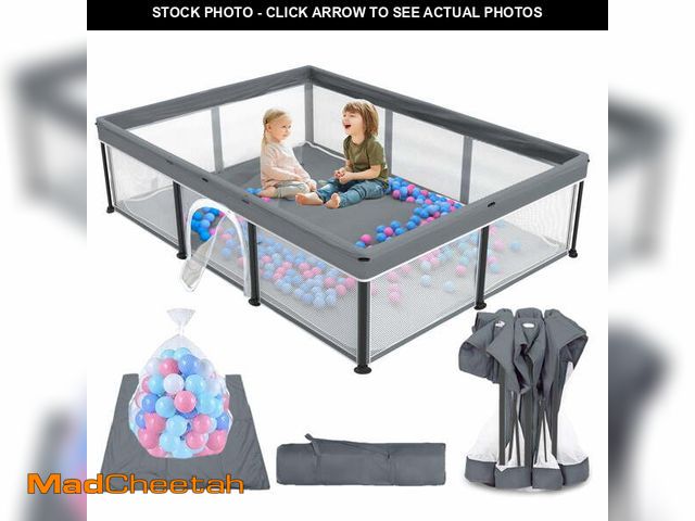 Lot 74-14259813 - Foldable Baby Playpen with Mat, Collapsible Play Pen for Babies and Toddlers, Indoor &amp; Outdoor K...