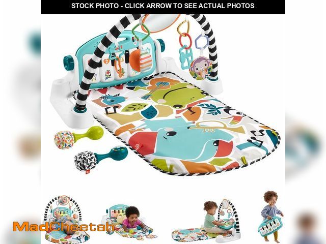 Lot 74-13041339 - Fisher-Price Baby Musical Toy Set Glow and Grow Kick &amp; Play Piano Gym Blue Playmat with 2 Rattle...