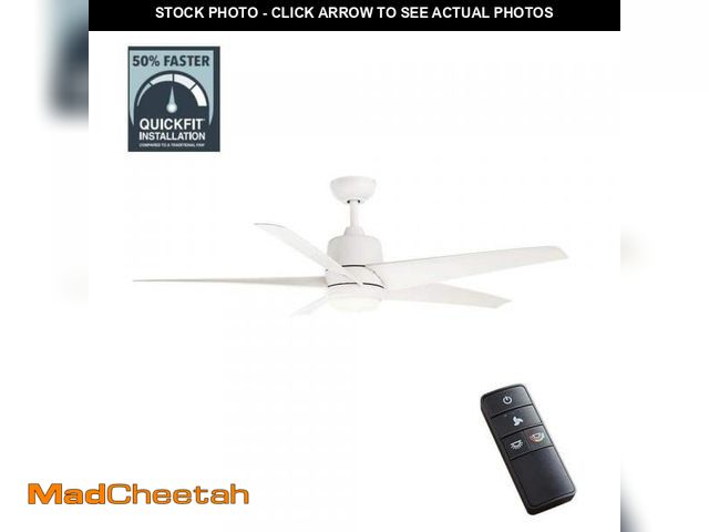 Lot 74-10162280 - Hampton Bay Mena 54 in. White Color Changing Integrated LED Indoor/Outdoor Matte White Ceiling Fan w...