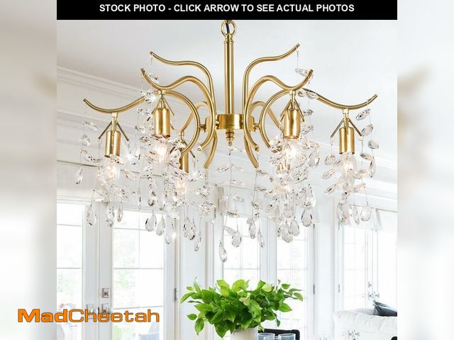 Lot 74-12600041 - Afirstcght Tree Branch Crystal Chandeliers 22in Modern Gold Chandelier Light Fixtures E12 6-Light Ce...
