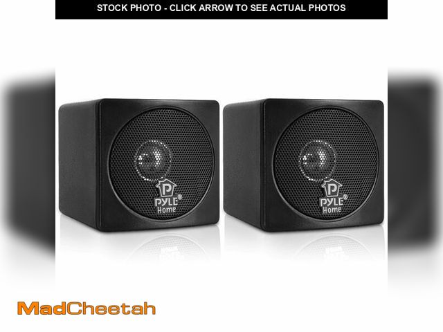 Lot 74-12606803 - Pyle Home PCB3BK 3-Inch 100-Watt Mini Cube Bookshelf Speakers - Pair (Black) (Pair) - UNUSED