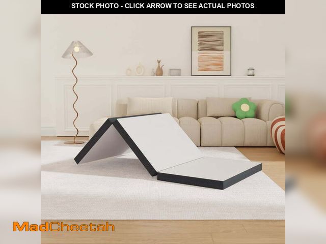 Lot 74-12667301 - YRLLENSDAN 4 Inch Trifold Mattress Single, Folding Mattress with Washable Cover Non-Slip Bottom for ...