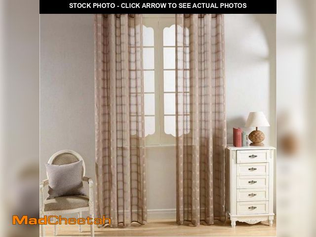 Lot 74-4828183 - Gracie Oaks Springboro Tall Window Striped Sheer Grommet Single Curtain Panel DVM10030 Curtain Color...