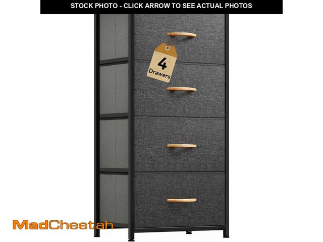 Lot 74-14348684 - DWVO 4 Drawers Dresser, Small Dresser for Bedroom, Fabric Storage Tower, Chest of Drawers, Organizer...