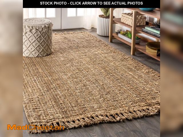 Lot 74-12514129 - JONATHAN Y Handwoven Jute Fringe Natural Indoor Area Rug, 8x10, Pata, Bohemian, Rustic, Cottage, Eas...